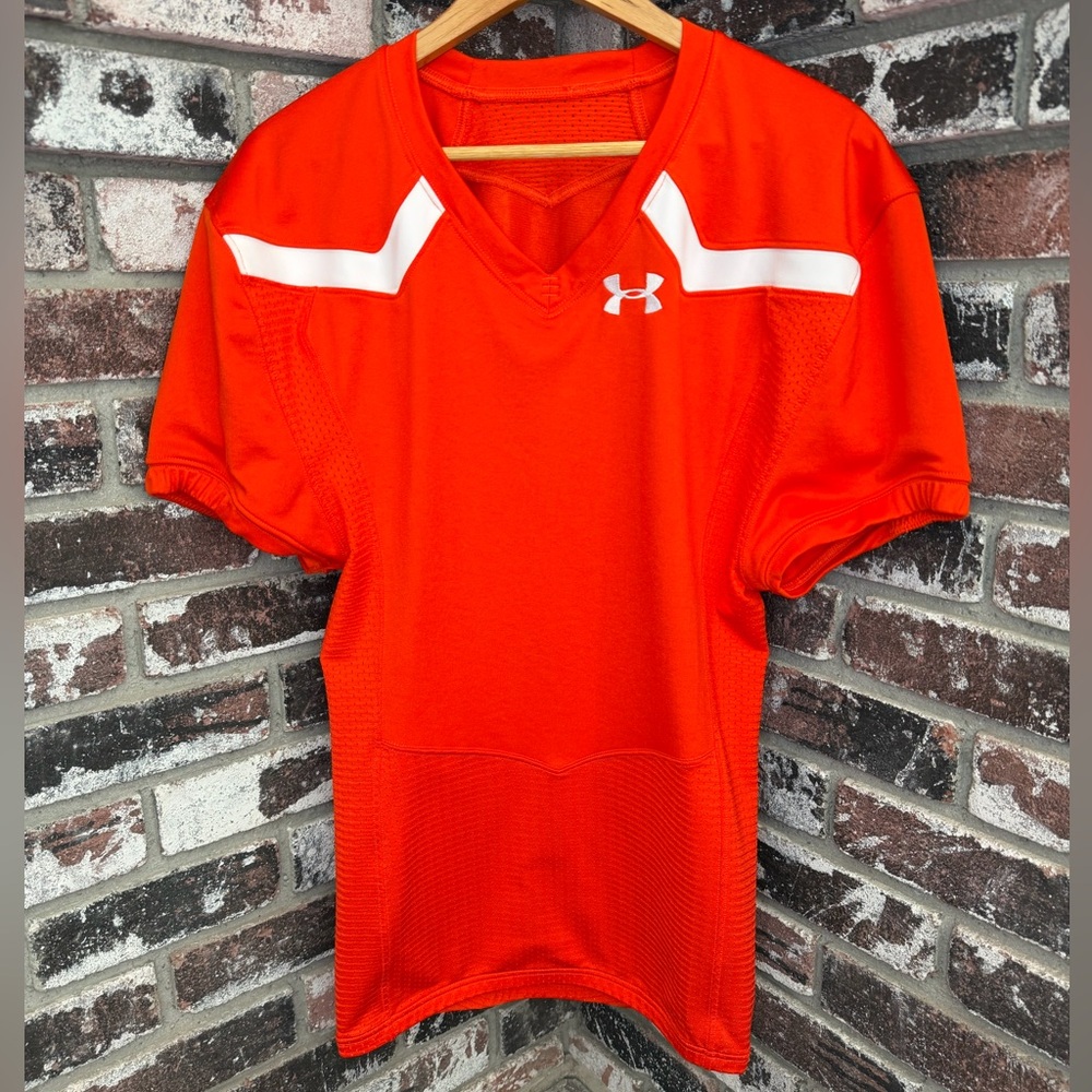 Under Armour Adult Vortex Football Jersey Bright Orange/White UFJ175M